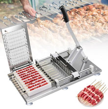 EliteBloom Stainless Steel Kebab Maker, 10 Holes BBQ Skewer Meat Making Machine, Commercial Meat String Machine Grilling Tool for Outdoor Picnic Camping Barbecue,