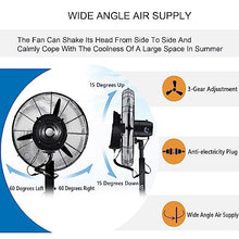 CUTPOIY Pedestal Outdoor Misting Fan with Adjustable Height, 3 Speeds & 90° Oscillation for Patio, Garden, Backyard, Black