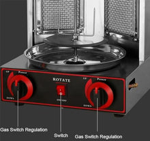 TREEYX Commercial Turkish Shawarma Grill Machine Gas Vertical Rotisserie Barbecue Oven Rotation, Temperatures Control - for Restaurant Home