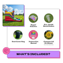 POP JUMP 16x17 Rainbow Castle Inflatable Jumper Dual Slide Pool
