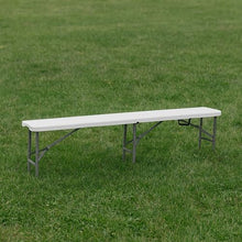 BTEXPERT Set of 10, 6 feet Plastic Bi Folding Bench Indoor Outdoor Portable Picnic Party Garden Dining Seat Camping Soccer Multipurpose Activity w/Handle UV Waterproof Steel Frame Stackable FoldinHalf