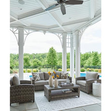 Signature Design by Ashley Oasis Court Outdoor Sofa Chair Table Set 4-Piece with Cushions and Pillows Grey