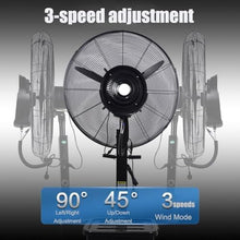 JDXQBLD Industrial Misting Fan with 11 Gal Tank, 3-Speed Oscillating Spray Fan for Patio & Outdoor Cooling，750mm/30