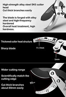 EliteBloom Pruning Shears, Garden Loppers Long Handle Telescopic Anvil Loppers, Landscaping Rough Dead Tree Pruning Tool, Extendable 69-103Cm Garden Pruner,4×Clippers