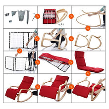 Rocking Chair Comfortable Relax Rocking Chair Lounge Chair with Cotton Fabric Foldable Rocking Chair (Color : Green) (Red)