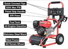 All Power, APW5120 Pressure Washer 3200 PSI, 2.6 GPM JD Engine 7 HP 208cc