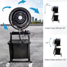 NYTFHMS Commercial Fan with Large Water Tank, Adjustable Speed, Wide Mist Range, Ideal for Outdoor Activities, Sports, and Leisure Areas,Black