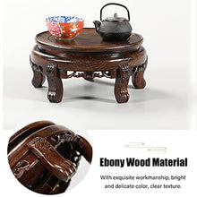 HGIYA Bonsai base Retro Crafts Wooden Display Stand Teapot Delicate Round Tiger Foot Ornament,Vase Containers Pots Plant Jade Carving Trophy Ebony Wood
