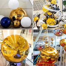 YDJIANCAI 1 Pcs Stainless Steel Gazing Globe, Hollow Ball Mirrored Surface Polished Shiny Sphere, Garden Stainless Steel Gazing Ball for Outdoor Lawn Pond Yard Ornament, Golden(Size:17.7in/45cm)