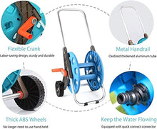 CFDZCP Garden Hose Reels Garden Hose Reel Cart with Wheels, Holds 200-Feet of 1/2-Inch Hose, Portable Hose Holder for Convenient Hose Storage and Watering