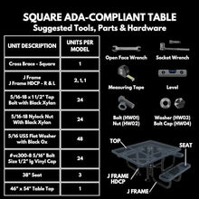 COATEDOUTDOORFURNITURE 46In Square Picnic Table, Expanded, Textured Black