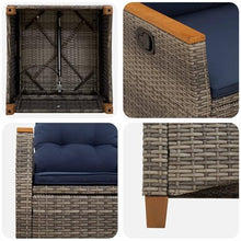 KUPTYERFG Reclining Garden Chairs 2 Pcs Grey Poly Rattan Patio Armchairs