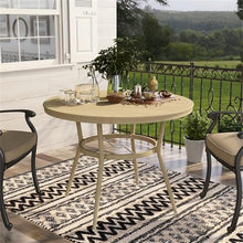 Furniture of America Devey 40" W Aluminum Round Patio Bistro Table Natural Tone