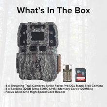 Browning Trail Cameras Strike Force Pro DCL Nano 26MP Bundle with 32GB Memory Cards and Card Reader