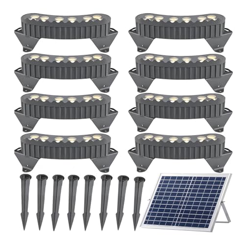 NRPEAK Solar Spot Lights Outdoor, LED Low Voltage Landscape Tree Ring Lights, Park Lawn Lights, IP65 Weatherproof(Warm White Light,Pack of 8)