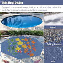 HDYZJQ Heavy Duty Winter Pool Covers for Inground Pools, Outdoor Round Pool Anti-Snow Rainproof Protector Cap, Portable Ground Swimming Pool Safety Covering(Dia 17ft (5.2m))