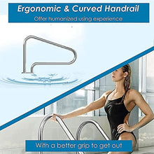 MSHOSAC Swimming Pool Handrail w/Armrest Cover, Set of 2 Stainless Steel Spa Handrail, Pool Railing Suitable for Indoor and Outdoor Inground Swimming Pool