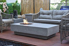 Metropolis Concrete Fire Pit 56" x 32" Outdoor Patio Firepit Includes Lava Rocks Modern Fire Pits & Outdoor Fireplaces for Garden, Deck, Indoor & Outdoor Heating