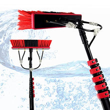 12-36ft Window Cleaning Pole, Water Fed Telescopic Brush, Extendable Photovoltaic Panel Cleaning Brushes, Solar Panel Cleaning Brush Can Spray Water,12ft/3.6m-35cmBrushhead