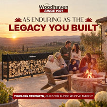Woodhaven 10-ft Raised Firewood Rack Black w/Cover, 1/2 Cord|Made in USA