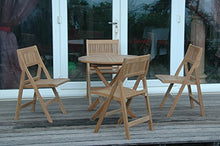 Anderson Teak Windsor Round Bistro Set - Folding Table & Chairs 5-Piece
