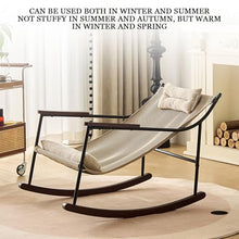 ZREVSB Comfortable Reclining Color Block Rocking Chair for Living Room Stylish Backrest Lounge Balcony Bedroom Patio Relaxation Furniture Modern Design