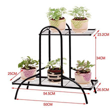 2 Tiers Flower Pot Iron Metal Shelves Floor-Standing Plant Display Stand Plant Succulent Pot Rack Garden Patio Home Decor Rack