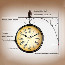 EHVYBDX Wall Clock, Outdoor Garden Wall Clock, 13 Inch Classical Paddington Station Wall Clock Double Sided Garden Clock with Outside Bracket Waterproof Outdoor Clock Indoor Outd