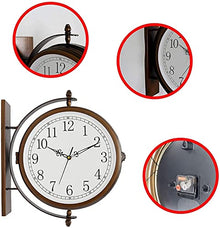 Outdoor Garden Wall Clock Wall Hanging Simple Metal Report Punctually for Garden Home Décor Wall Decoration
