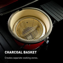 Kamado Joe Big Joe Series III 24-inch Ceramic Charcoal Grill and Smoker with Premium Cart, SloRoller Insert and 450 Cooking Square Inches in Red, Model KJ15041021