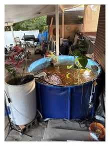 DIY Round Outdoor Fish Pond Pool with Sturdy Frame,Large Small Deep Pool