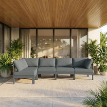 Outdoor Escape Gray Fabric Outdoor Patio Modular Sectional with Contemporary Design, Weather-Resistant Upholstery, Comfortable Seating, and Durable Frame