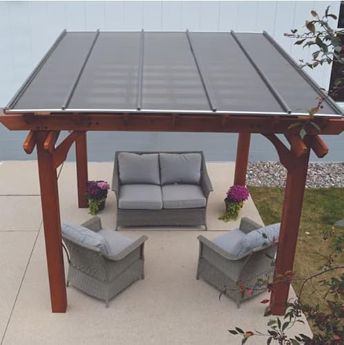 TopGal Multiwall Pergola Bronze Polycarbonate Roof Panel 10' x 10' Kit