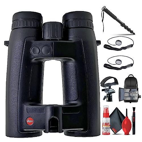Leica 8x42 Geovid 3200.COM Rangefinder Binoculars with Tripod Adapter, Backpack, Monopod, Cleaning Kit, and Cap Keeper