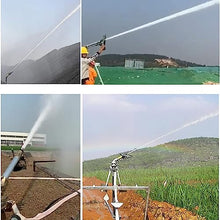 Farm Irrigation Spray Gun, Impulse Impact Water Sprinkler, 16°-46° Elevation Angle Adjustment, 360° Rotary Large-Area Watering Spray, Spray Distance 48-78m, for Farms, Orchards