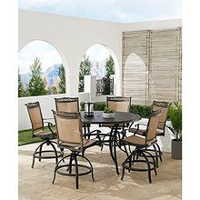 Hanover Fontana 7-Piece Outdoor High-Dining Patio Set Tan/Bronze