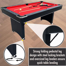 Freetime Fun Portable Pool Table Set Red, Black