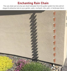 WhamtL Outdoor Decoration Rain Chain, 3-26ft Eaves Drainage Rain Chain Chime, Cascading Copper Rain Chains Waterfall Rain Catcher, Easy to Install(7m (23ft))