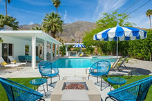 California Umbrella 8.5' Rd. Pagoda Style Patio Umbrella, White Pole, Pacific Blue/Natural