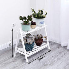 ZOCWJK Wooden Plant Stand Pot Display Holder for Balcony Double Tier Flower Shelf Stand,