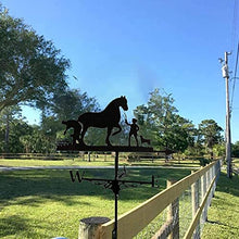 Weathervane Farm with Roof Mount Weathercock Wind Direction Indicator Retro Metal Weather Vane Garden Creative Wind Vane Stainless Steel Home Decor Ornament Gift (Style 2) (Style 1)