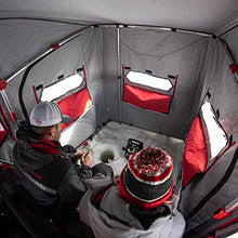 Eskimo Eskape 2400 Insulated 2-Person Ice Fishing Shelter with Sled and Bench Seat Red/Black
