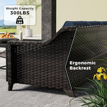MeetLeisure Luxury 3 Seater Outdoor Patio Couch with Handwoven PE Wicker