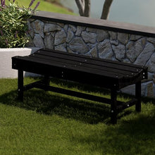 Wildridge Classic Vineyard Bench, Black - Outdoor Weather Resistant Poly Lumber Bench for Patio, Deck, Garden