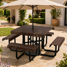 KEIKI Heavy Duty Outdoor Picnic Dining Table and Chairs Bench Set for 4-8