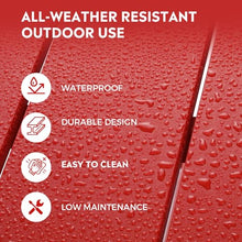 Costaelm Outdoor Adirondack Chair Set of 2, All Weather Resistant Classic Balcony Chair and Fire Pit Chairs, Adirondack Plastic Outdoor Porch Furniture Rocking Chair High Back HDPE Poly Lumber, Red