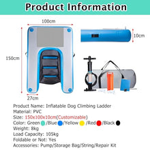MZZKFC Pet Dock Platform for Pool, Inflatable & Reusable Dog Floating Ladder with EVA Anti Slip Pad & 3D Steps & Pump, Portable Foldable Dog Water Ramp 150cm, Load 105kg(Black,Piece of 4)