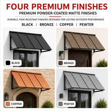 Awntech Houstonian Open-Side Fixed Awning, 68" W x 24" H x 36" D, Black