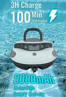 KANGJIEM Automatic Pool Cleaner, Powerful Robotic Pool Vacuum with 2 Motors, Wall Climbing,100 Mins Running Time for Above-Ground Pools Up to 1000 Sq.ft