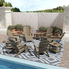 WestinTrends Tuscany 6 Person Folding Adirondack Seashell with Side Table and Folding Ottoman, Taupe